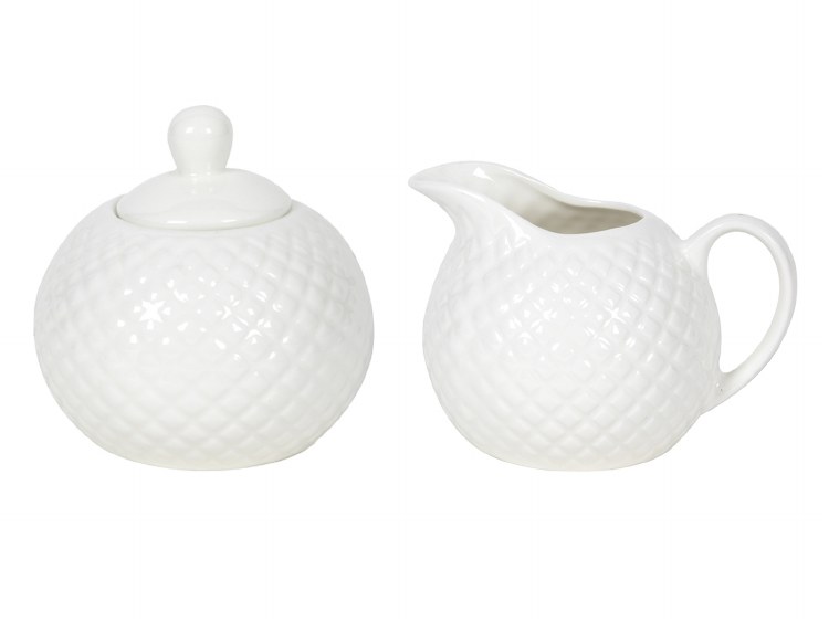 WHITE DIAMOND SUGAR BOWL /CREAMER