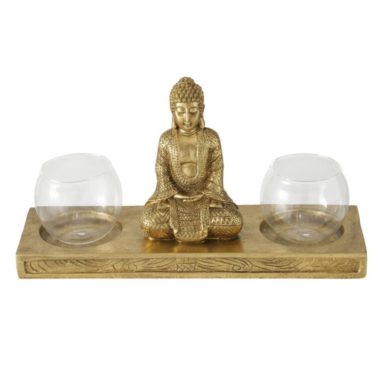 JARVEN BUDDHA CANDLE HOLDER-GOLD