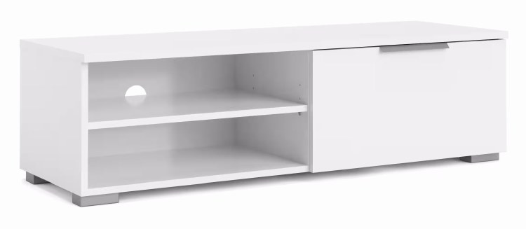 WHITE T.V. STAND W/2 SHELVES