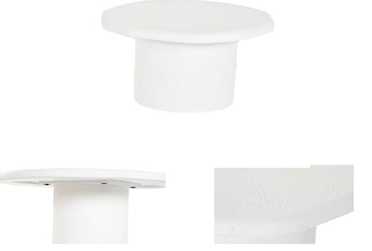MANGO WOOD ROUND SIDE TABLE-WHITE
