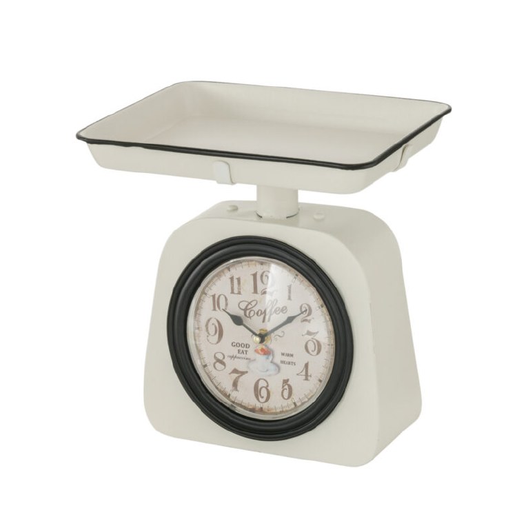 LIBRA TABLE CLOCK-WHITE