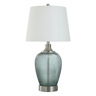 SWIRL GLASS TABLE LAMP-AQUA