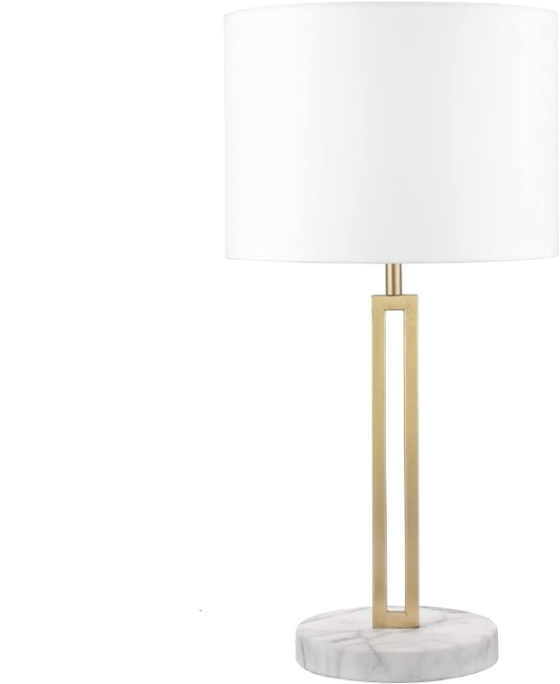 BRASS TABLE LAMP W/MARBLE BASE