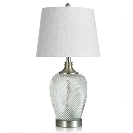 SWIRL CLEAR GLASS TABLE LAMP