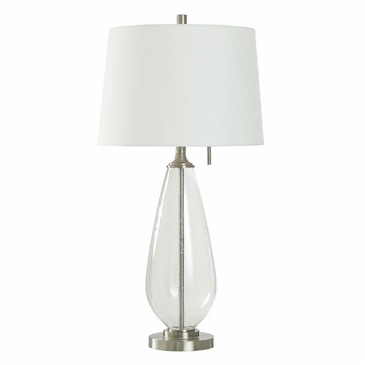 SEEDED CLEAR GLASS TABLE LAMP