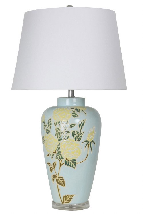 FLORAL EMBOSSED TABLE LAMP