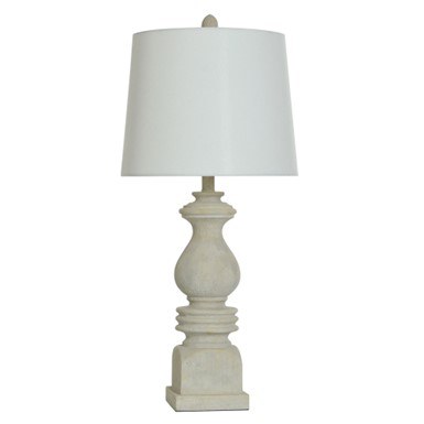 RESIN TABLE LAMP-IVORY