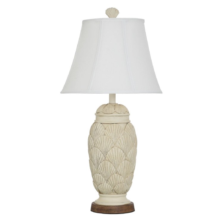 SHELL TABLE LAMP-SAND