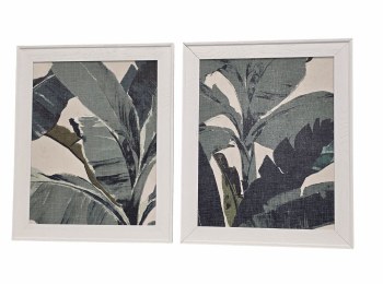 GREY LEAFVES FRAMED PRINT