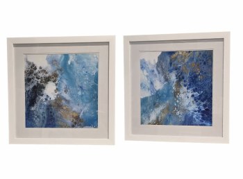 BLUE ABSTRACT FRAMED PRINT