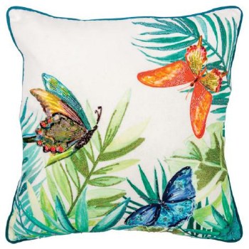EMBROIDERED BUTTERFLY CUSHION