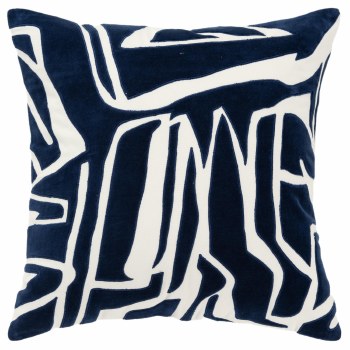 DARK BLUE & WHITE ABSTRACT CUSHION