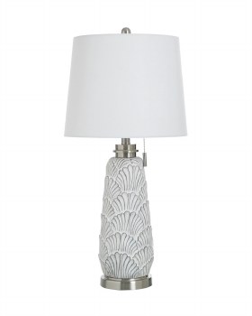 WHITE ANTIQUE TABLE LAMP