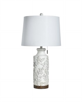 OLD WHITE DISTRESS TABLE LAMP
