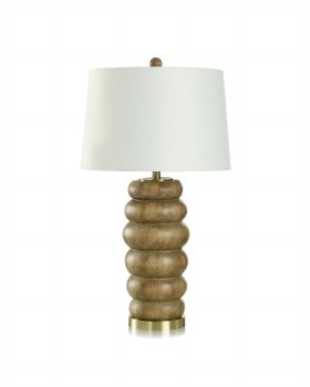 BROWN STACKED TABLE LAMP