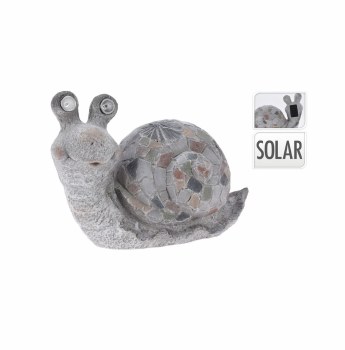 SNAIL FIGURINE W/SOLAR EYES