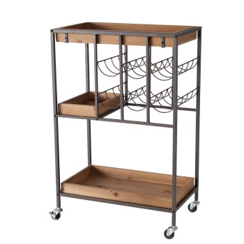MINOLA WOOD & METAL TROLLEY