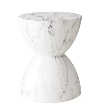 TIDIA WHITE MARBLE SIDE TABLE