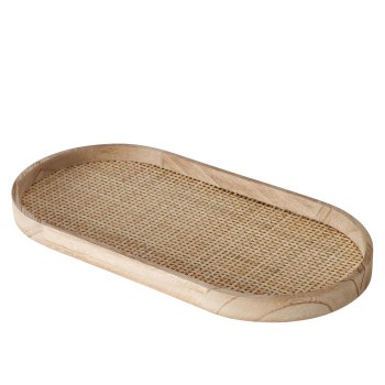 CERES WOOD & RATTAN TRAY-LARGE
