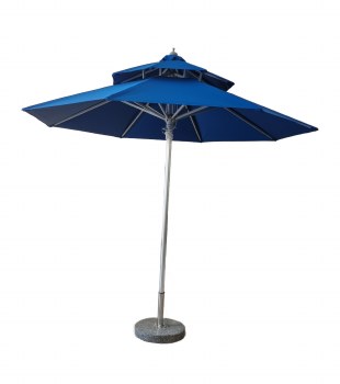 OUTDOOR  UMBRELLA W/BASE-BLUE