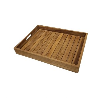 NATURAL TEAK TRAY-LARGE