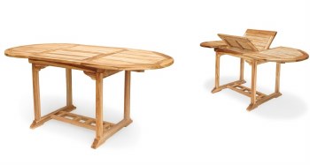 JAVA OVAL DINING TABLE W/EXTENSION