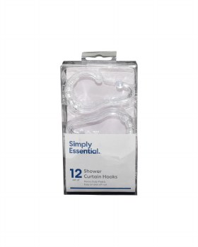 CLEAR SHOWER CURTAIN HOOKS