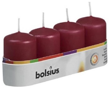 RED PILLAR CANDLE-SET OF 4