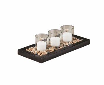 CANDLE HOLDER W/STONES SET