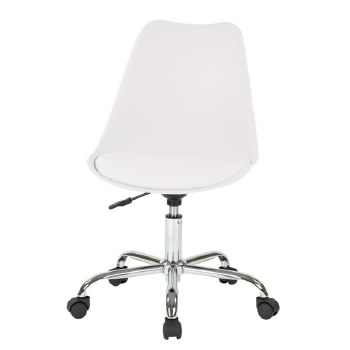 CHROME & WHITE DESK CHAIR