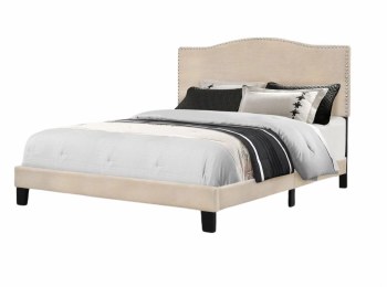 LINEN UPHOLSTERED BED-QUEEN
