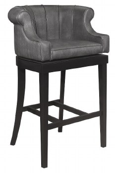 GREY FAUX LEATHER BARSTOOL
