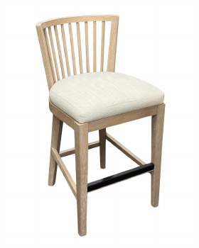 OAK COUNTER STOOL W/WHITE SEAT