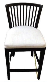 BLACK COUNTER STOOL W/WHITE SEAT