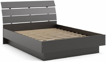 COFFFEE QUEEN BED W/SLATS
