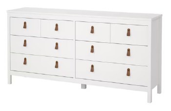 DRESSER WHITE 8 DRAWER