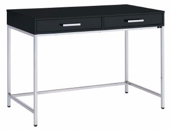 DESK BLACK & SILVER-2 DRAWER