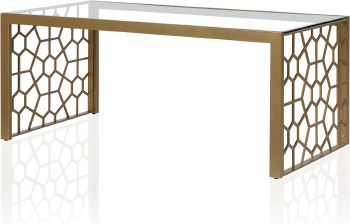 GOLD & GLASS COFFEE TABLE