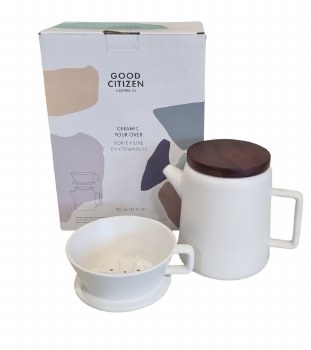 WHITE CERAMIC COFFEE SET