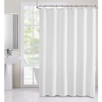 WHITE SHOWER CURTAIN LINER- 10 GAUGE