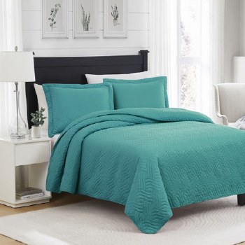 RUBY QUILT SET-TURQUOISE-QUEEN