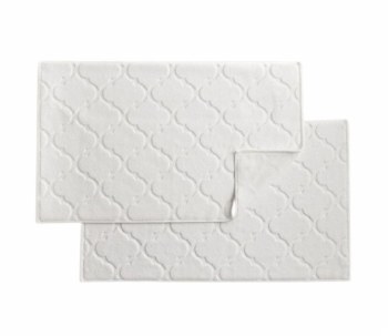 TRELLIS WHITE BATHMAT-SET OF 2