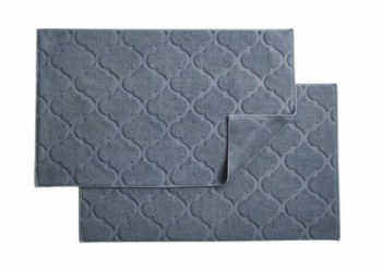 TRELLIS GREY BATHMAT-SET OF 2