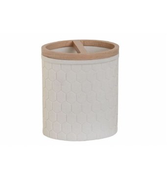 BAMBOO & RESIN GLASS TOOTHBRUSH HOLDER