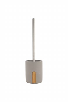 TOILET BRUSH W/MATTE GREY HOLDER