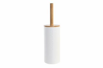 BAMBOO TOILET BRUSH W//WHITE HOLDER