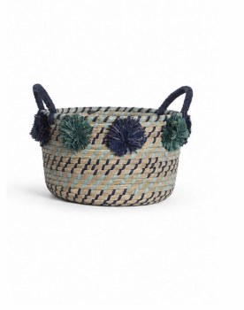 POMPOM SEAGRASS BASKET-SM