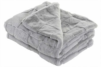 "SQUARES" DARK GREY THROW