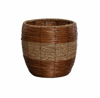 ROPE & GRASS PLANTER BASKET BROWN- MEDIUM