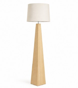 NATURAL BAMBOO FLOOR LAMP W/LINEN SHADE